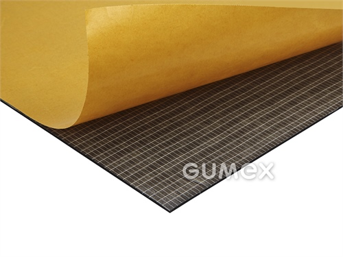 T130 EP, 2mm, 2000x1000mm, Aufkleber S-4610 mit Raster, EPDM, -40°C/+70°C, schwarz/gelber Liner, 